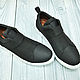 Order Men's sneakers made of genuine calfskin, in black. SHOES&BAGS. Livemaster. . Training shoes Фото №3