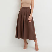 Одежда handmade. Livemaster - original item Nettle midi skirt below the knees brown. Handmade.