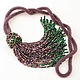 Amethyst and Emerald - sautoir with beaded brush. Necklace. Altania, beaded jewelry. My Livemaster. Фото №4