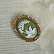 Cameo brooch Lily of the Valley background pistachio 30h40 gold. Subculture decorations. CvetlanaCm (avtorbiju). Online shopping on My Livemaster.  Фото №2