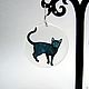 Transparent Earrings Black Cat/Black Cat Jump Gothic Halloween. Earrings. WonderLand. My Livemaster. Фото №4