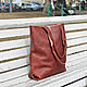 Кожаная женская сумка шоппер коричневая сумка-мешок. Сумка-мешок. Migoto_bags. Интернет-магазин Ярмарка Мастеров.  Фото №2