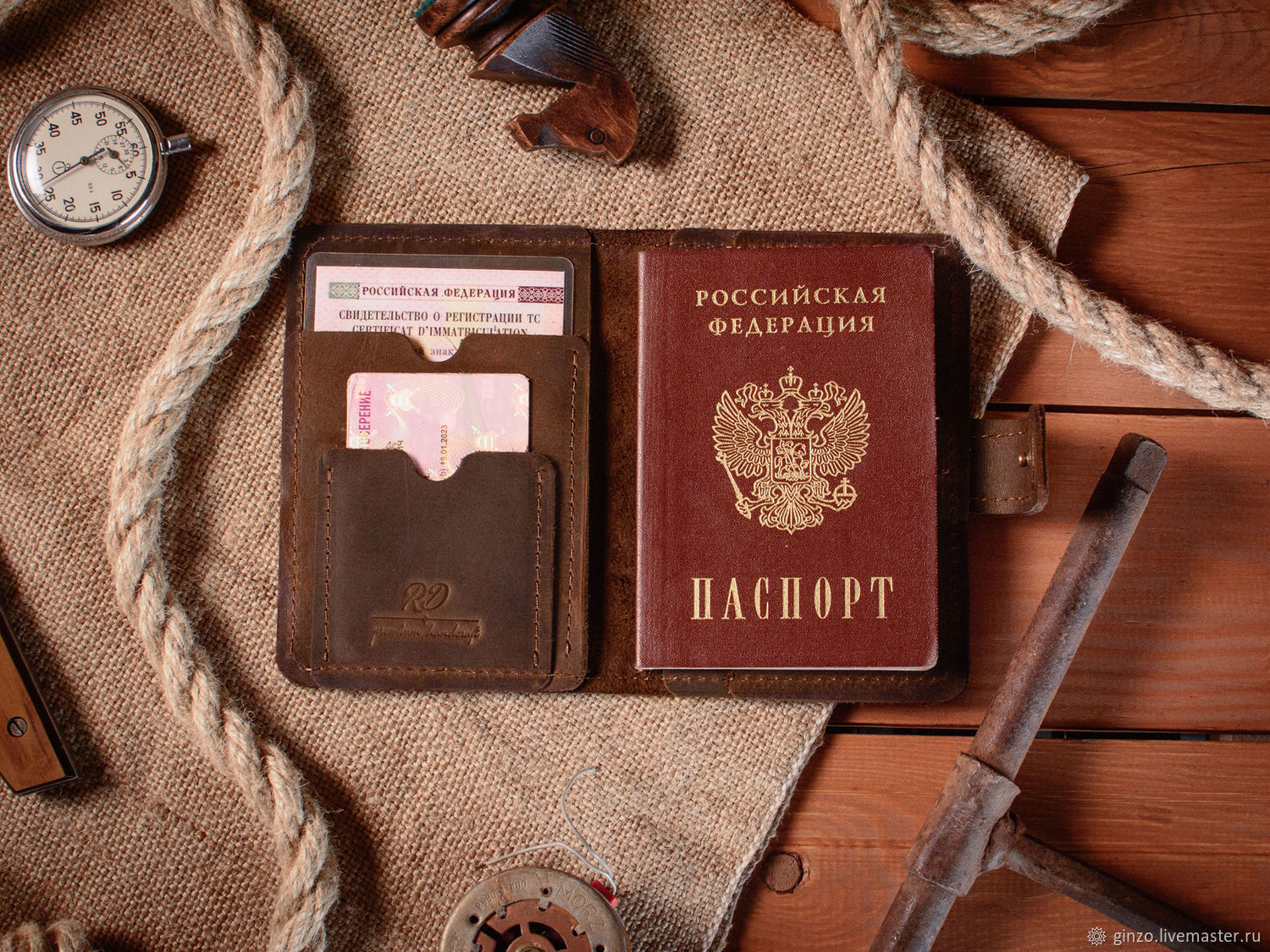 Обложки на паспорт и для автодокументов из кожи ската
