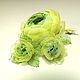 Order Brooch Lime Syrup Bouquet with handmade flowers made of fabric. ms. Decorator. Livemaster. . Brooches Фото №3