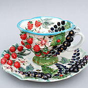 Посуда handmade. Livemaster - original item teacups: Berries. Handmade.