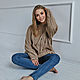 Long sweater women's large knit oversize in the color sand. Sweaters. Kardigan sviter - женский вязаный свитер кардиган оверсайз. My Livemaster. Фото №5
