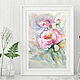 Painting peonies flowers in watercolor. Pictures. Yulia Berseneva ColoredCatsArt. My Livemaster. Фото №5