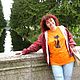 Футболка женская с ручной росписью "Киска", Футболки, Санкт-Петербург,  Фото №1