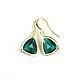 Green triangle Earrings 'Emerald' light Earrings. Earrings. Irina Moro. My Livemaster. Фото №4