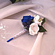 Boutonniere for groom with blue rose and freesia. Boutonnieres. Young and Happy by Natalia Shapkina. Online shopping on My Livemaster.  Фото №2