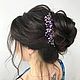 Purple-lilac decoration for hairstyles. Hair Decoration. Wedding jewelry hair pins. My Livemaster. Фото №4