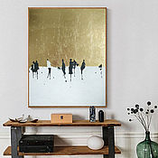 Картины и панно handmade. Livemaster - original item Interior painting with gold on canvas People silhouettes of people. Handmade.