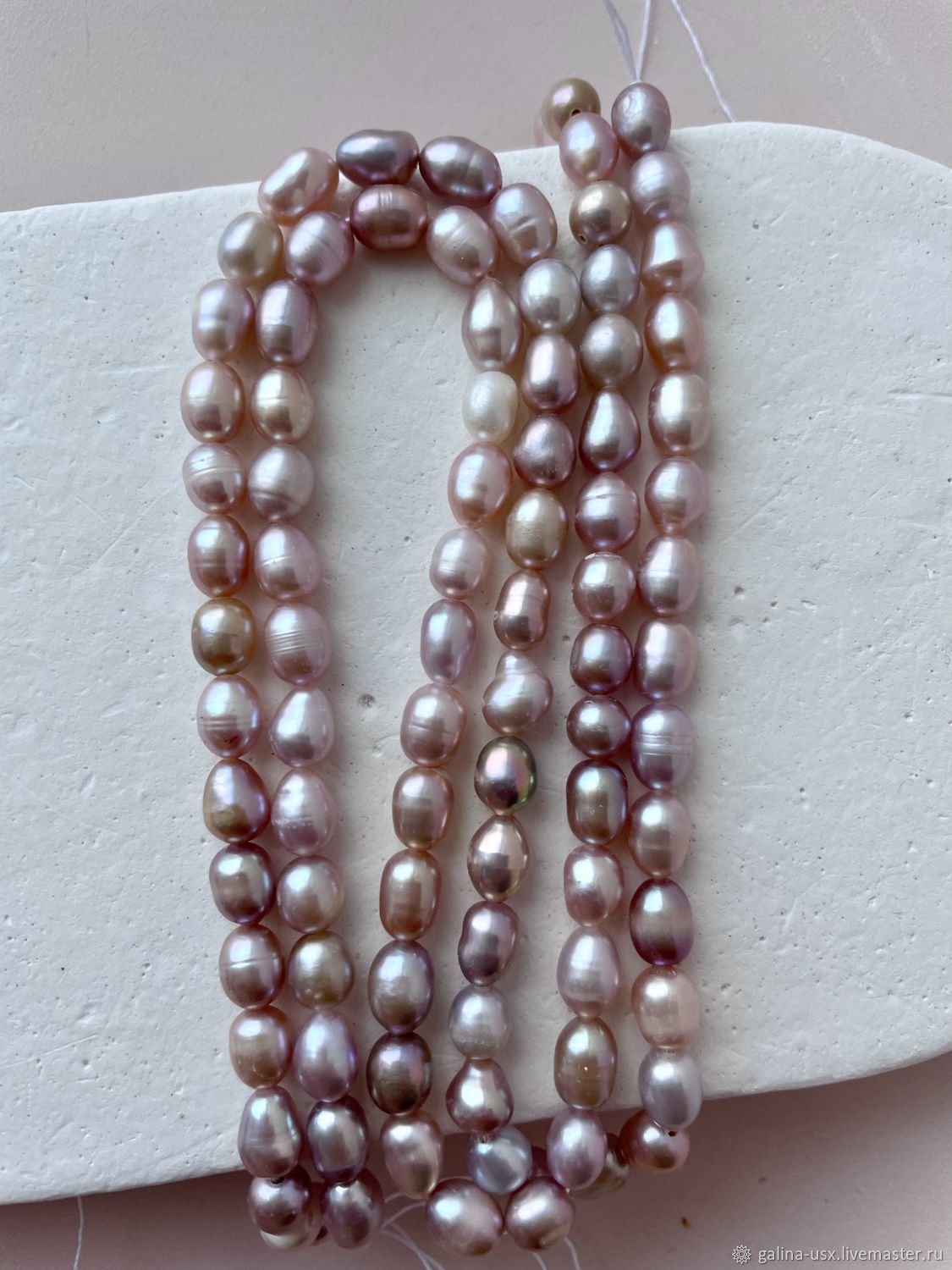 Жемчуг натуральный сиреневый, нить купить в интернет-магазине Ярмарка ...