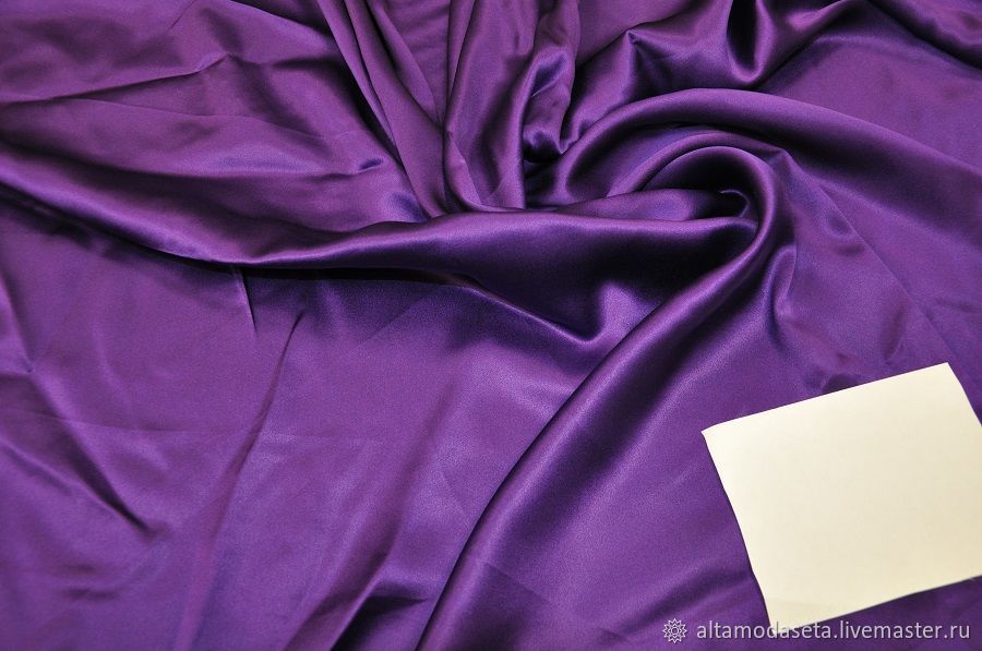 Шелк атласный пурпурного цвета, Ткани, Москва,  Фото №1
