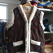 Одежда handmade. Livemaster - original item Men`s vest 64.Natural sheepskin. Handmade.