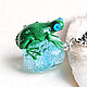 Lampwork frog 'Prince of the sea Breeze', Pendant, Chelyabinsk,  Фото №1