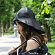 Fishing hat leather women's black hat with brim genuine leather. Hats1. Alison. Online shopping on My Livemaster.  Фото №2