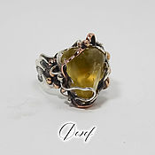 Украшения handmade. Livemaster - original item The ring on the whole finger: Orion with citrine. Handmade.