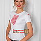 T-shirt with cross stitch 'Pomorochka' short sleeve. T-shirts. Slavyanskie uzory. Online shopping on My Livemaster.  Фото №2