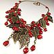 Coral shower. Necklace. Red corals, metal bronze. Necklace. ms. Decorator. My Livemaster. Фото №4