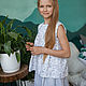 Linen suit for girls with stripe print. Child skirt. molinialife. Online shopping on My Livemaster.  Фото №2
