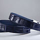 Cinturón de cuero genuino de cocodrilo para mujer, ancho 2.5 cm IMA3000VC. Straps. CrocShop. Интернет-магазин Ярмарка Мастеров.  Фото №2