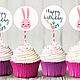 Toppers in pink rabbit cupcake for a girl's birthday, Toppers, St. Petersburg,  Фото №1