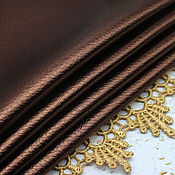 Материалы для творчества handmade. Livemaster - original item Artificial leather 16/10 cm Brown mother of pearl eco leather. Handmade.