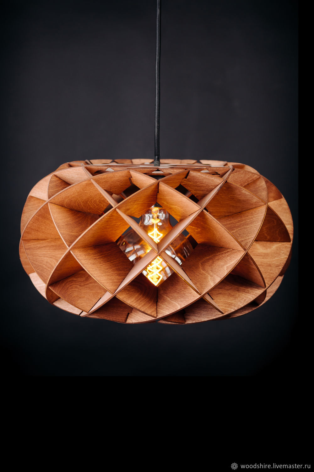 Деревянный светильник Облако махагон, люстра из дерева подвесная лампа ...