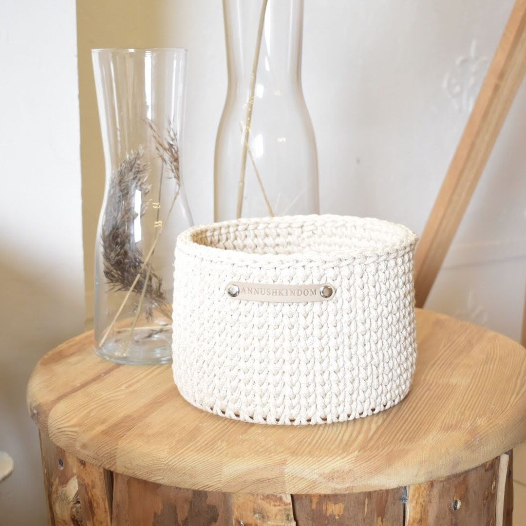 Корзина вязаная. Корзинка из шнура в интернет-магазине Ярмарка Мастеров ...