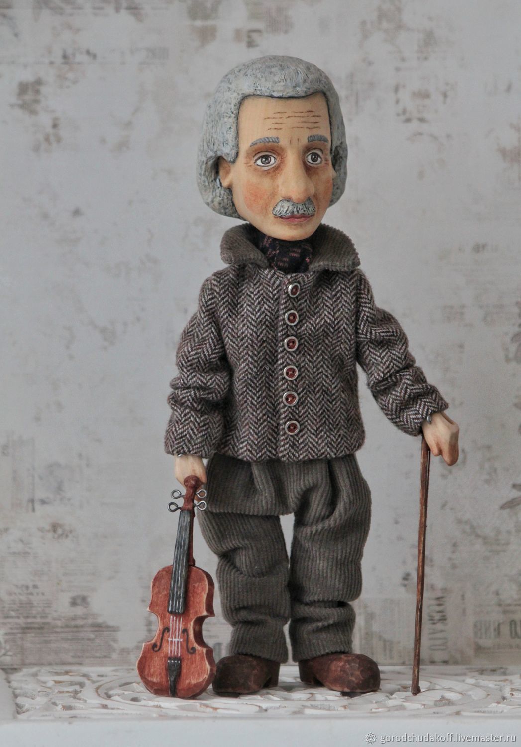 Эйнштейн. Кукла из дерева в интернет-магазине Ярмарка Мастеров по цене ...