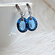 Earrings with blue Topaz, Earrings, Moscow,  Фото №1