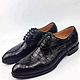 Men's Derby shoes made from crocodile skin in black color. Derby. SHOES&BAGS. My Livemaster. Фото №4