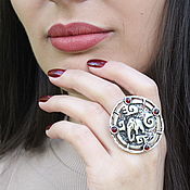 Украшения handmade. Livemaster - original item Ring series Ethnic Avant-garde with a garnet made of 925 HB0073 silver. Handmade.