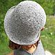 Crochet cloche hat women, ladies cloche hat in gray color. Hats1. Джемпера, шапки, палантины от 'Azhurles'. My Livemaster. Фото №4