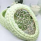 Для дома и интерьера handmade. Livemaster - original item Knitted basket with Lid, Easter storage basket. Handmade.