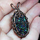 Dragon Egg. Pendant with laboratory opals in copper wire. Pendant. Mosaic Opal (mosaicopal). My Livemaster. Фото №6