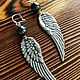Order Earrings silver 'wings mini' Hematite, shvenza silver 925. Shard Noir - handmade jewelry. Livemaster. . Earrings Фото №3