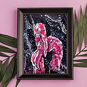 Картины и панно handmade. Livemaster - original item The Picture Flamingos. Painting with a bird - 50h40 cm. Handmade.