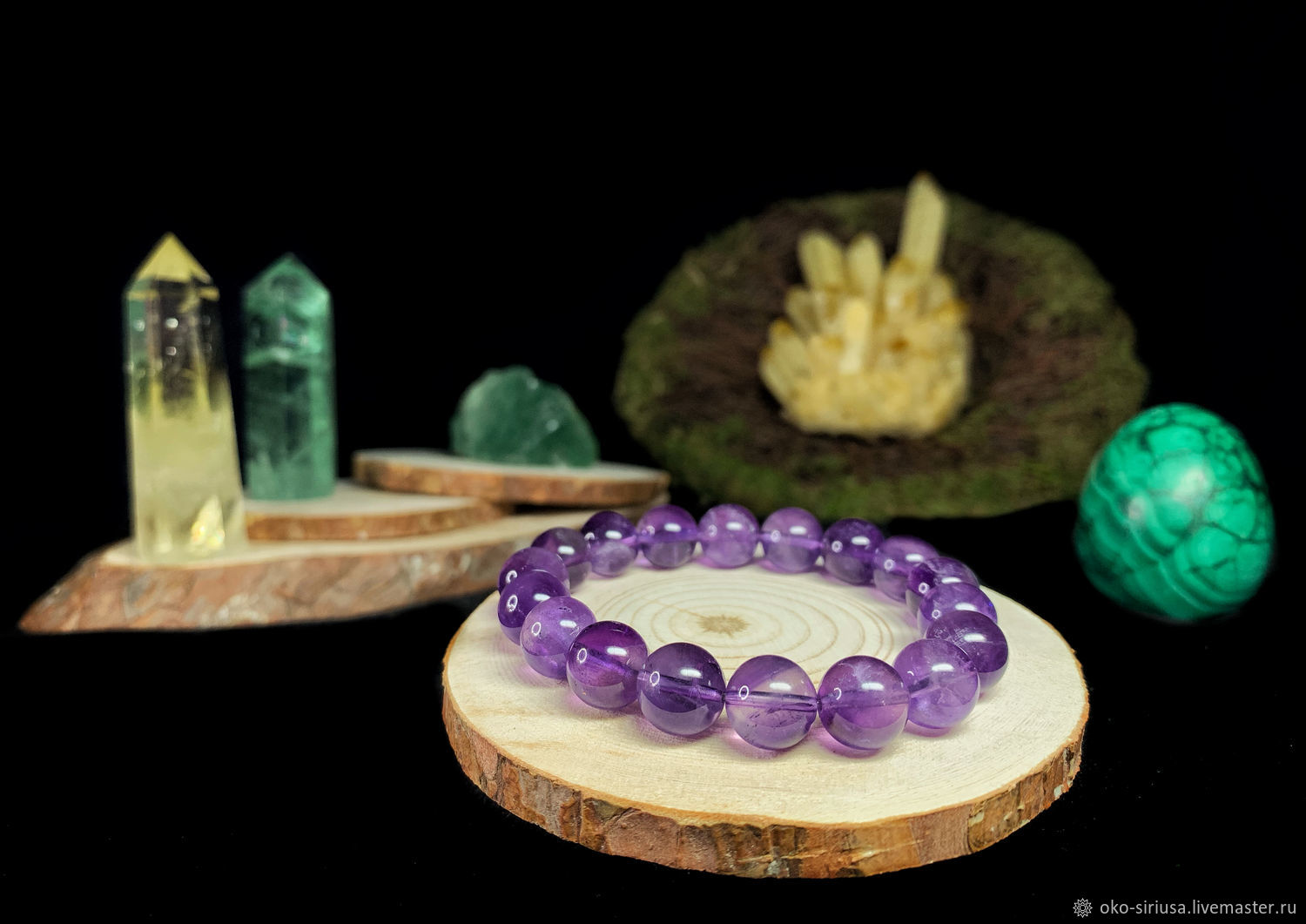 Bracelet made of natural amethyst, Bead bracelet, Moscow,  Фото №1