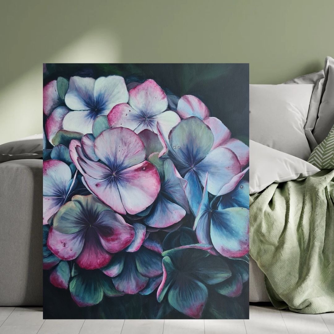 Интерьерная картина Гортензия акрилом на холсте купить в интернет ...