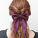 Фиолетовый бант для волос большая заколка женская бархатный бантик, Заколки, Курск,  Фото №1
