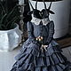  Двухголовая коза в черничном платье, Интерьерная кукла, Тверь,  Фото №1