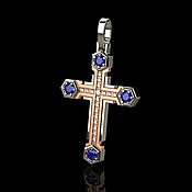 Украшения handmade. Livemaster - original item cross: Cross with sapphires. Handmade.