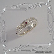 Украшения handmade. Livemaster - original item Wedding RING 925 silver, natural rubies.. Handmade.