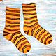 Knitted socks yellow rainbow 24 cm foot warm wool striped. Socks. knitsockswool. My Livemaster. Фото №4
