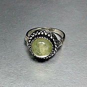 Крупное кольцо (р.18.5) Серебро 925 пробы с Лимонным топазом