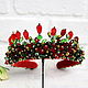 crown headband red and green festive for girl girls, Tiaras, Moscow,  Фото №1