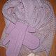 Openwork scarf and mittens 'Delicate lilac', Mittens, Orenburg,  Фото №1