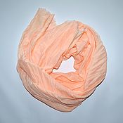 Аксессуары handmade. Livemaster - original item Women`s scarf peach cotton with silk plain demi-season. Handmade.